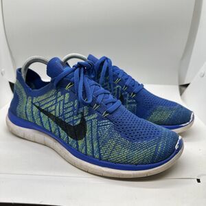 Nike Free 4.0 Flyknit Blue Green Athletic Daily Running Shoe Mens 9 (717075-400)